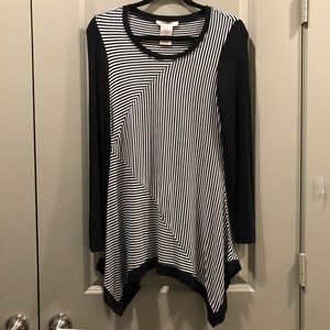 Philosophy Black & White Striped Jersey Dress